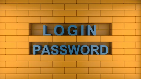 Login, password and wall — Stock Photo, Image
