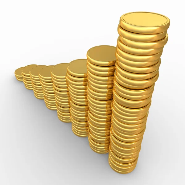Heap guld mynt. affärsidé — Stockfoto
