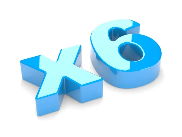 乘法或增加概念 x 6 — 图库照片