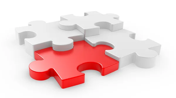 Four puzzle pieces interconnected with each other — Stock Photo, Image