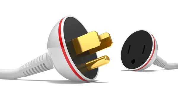 Cable de alimentación eléctrica, enchufe y zócalo desenchufado —  Fotos de Stock