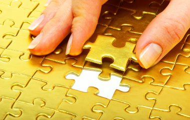 Gold puzzle clipart