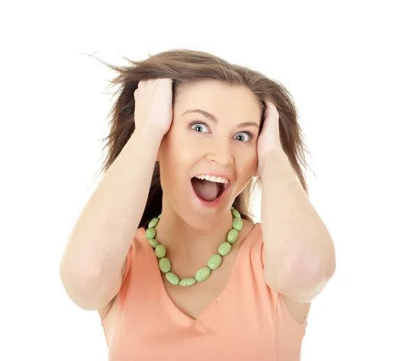 Young beautiful woman going crazy — Stock Photo, Image