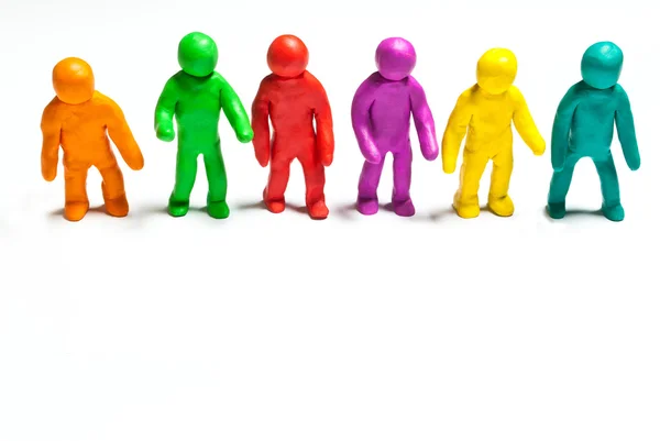 Colorful plasticine guys. Competition concept — Stock Photo, Image