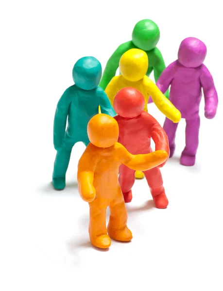 stock image Colorful plasticine guys. Team concept