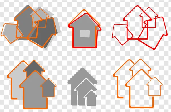 Ensemble de 6 icône de la maison — Image vectorielle