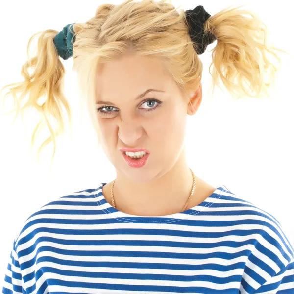 Woman with a funny look on her face — Stock Photo, Image