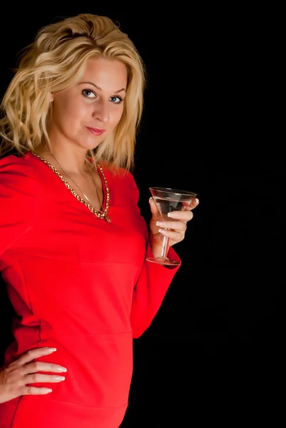 Beautiful pretty woman with a champagne — Stock Photo, Image
