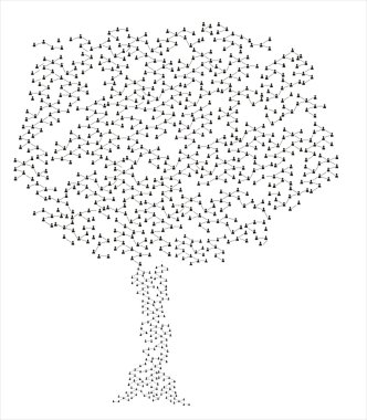 Human figures in tree shape. Social concept clipart