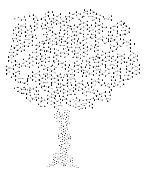 Postacie ludzkie w kształcie drzewa. Koncepcja społecznej — Wektor stockowy