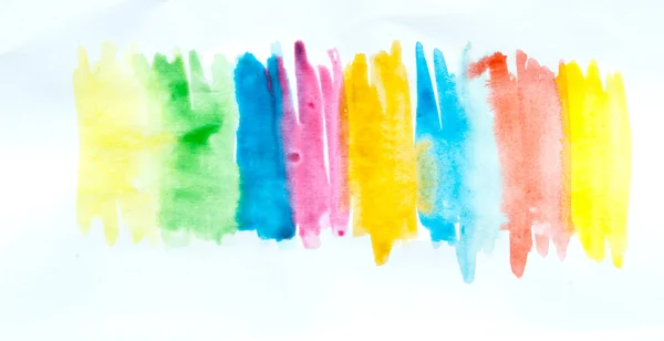 Kleurrijke aquarel penseelstreken — Stockfoto