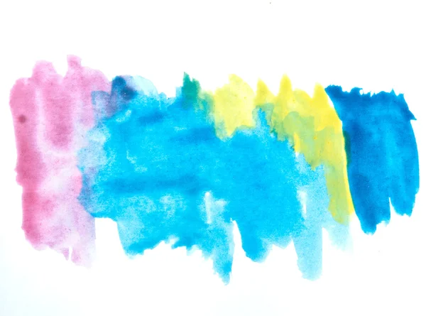 Colorful watercolor brush strokes — Stock Photo, Image