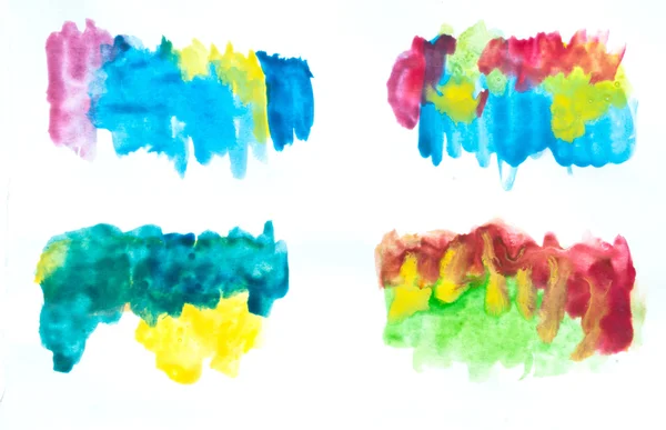 Coups de pinceau aquarelle colorés — Photo