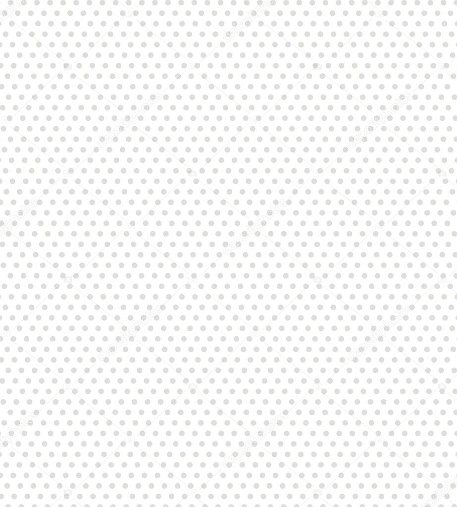 White background with grey polka dots