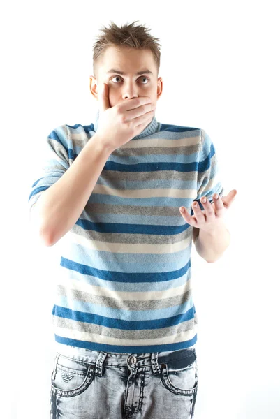 Stress. Funny image of young man. — Stock Photo, Image