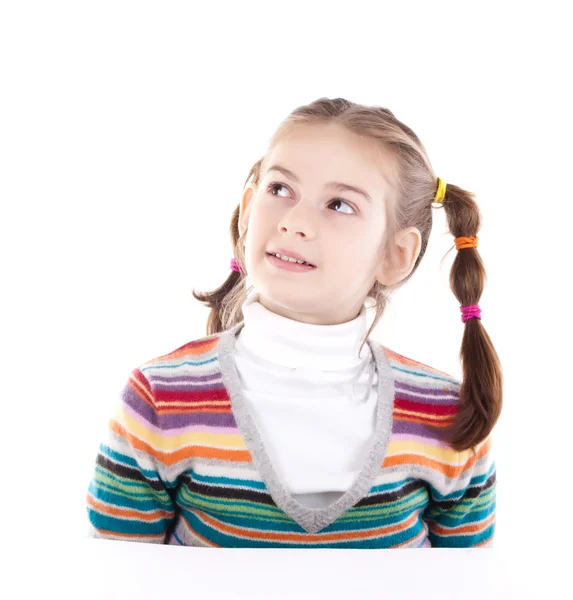 Rozkošná holčička izolovaných na bílém pozadí — Stock fotografie