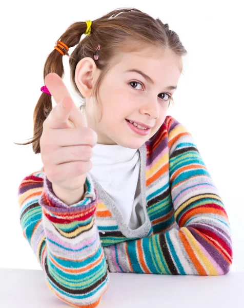 Youth girl pointing on you with her index finger — Stock Photo, Image