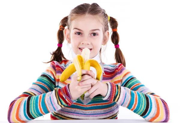 香蕉的女孩 — 图库照片