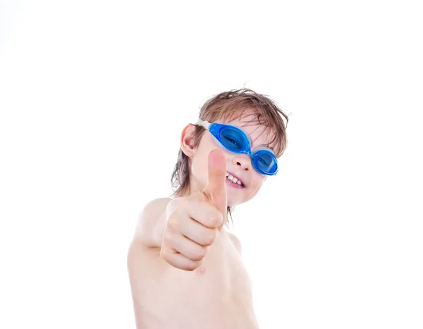 Pojke i simning glasögon — Stockfoto
