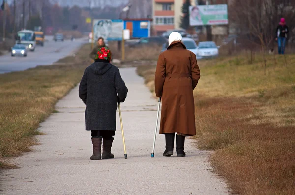 stock image Old lady on walk