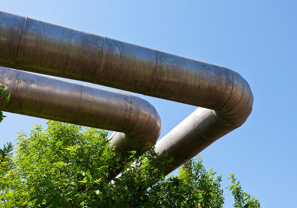 Pipeline over blue sky background