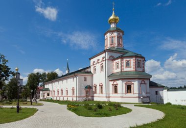 Russian orthodox church. Iversky monastery in Valdai, Russia. clipart