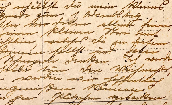 stock image Fragment of an old handwritten letter, written in German