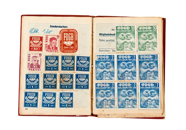 Unió kártya, az egykori NDK (német szövetség a szakszervezetek) — Stock Fotó