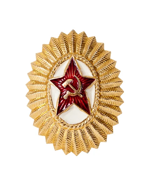 Insígnia no chapéu de oficial soviético — Fotografia de Stock