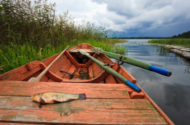 September's Russian lake scenery clipart