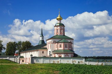 Russian orthodox church. Iversky monastery in Valdai, Russia. clipart