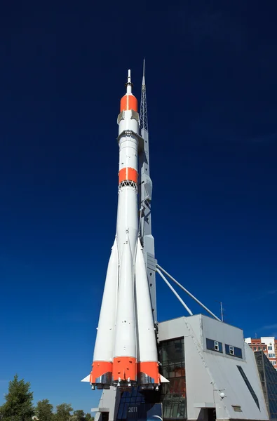 Ruská kosmická raketa dopravní Samara, Rusko. — Stock fotografie