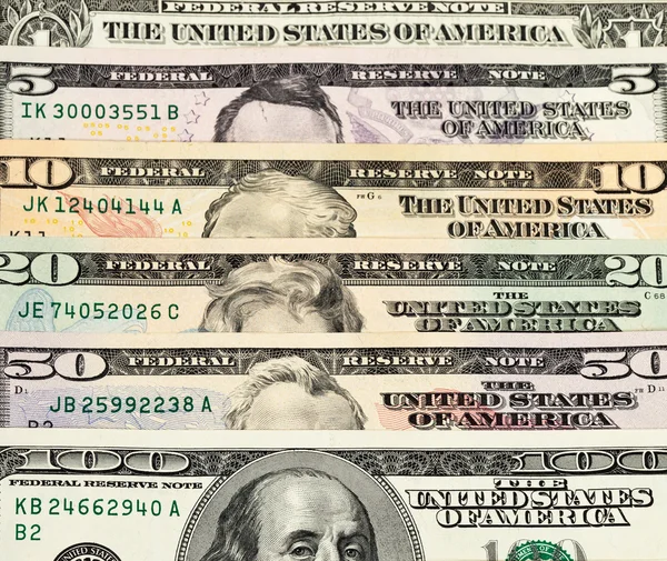 Куча долларов, денежный фон . — стоковое фото