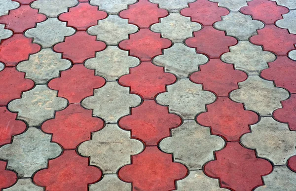 Carreaux de pavage rouge et gris — Photo