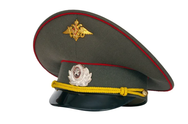 Ruské vojenské čepici izolovaných na bílém pozadí — Stock fotografie