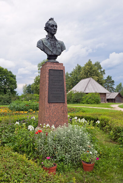 Monument to Alexander Suvorov in Novgorod region, Russia