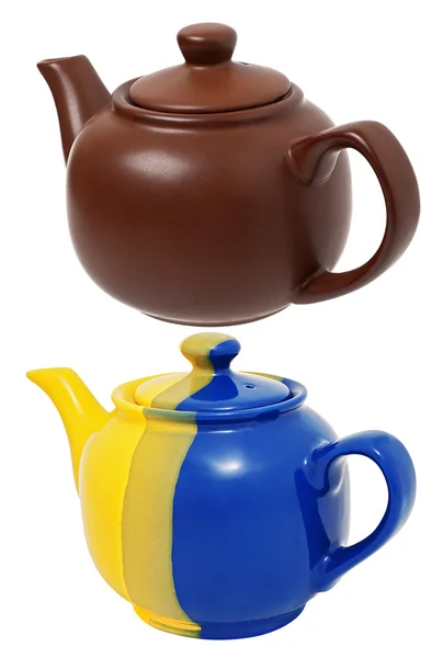 Керамические чайники — стоковое фото