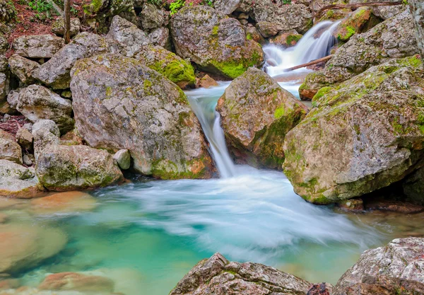 Cachoeira na Floresta da Primavera — Fotografia de Stock