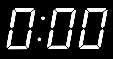 Digital clock show midnight clipart