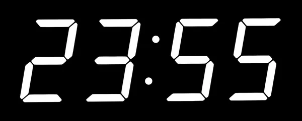 Цифровые часы показывают от пяти минут до двенадцати — стоковое фото