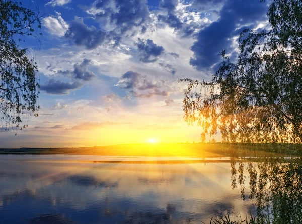 stock image Sunset over the river