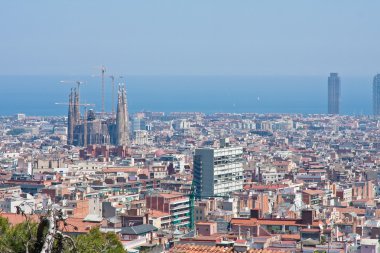 panoramik şehir barcelona, İspanya.