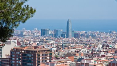 panoramik şehir barcelona, İspanya.