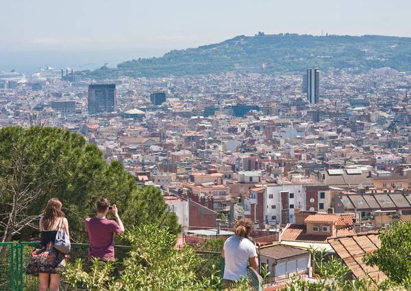 Panoramisch uitzicht over barcelona stad, Spanje. — Stockfoto