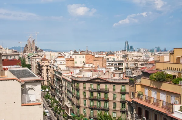 Panoramisch uitzicht over barcelona stad, Spanje. — Stockfoto