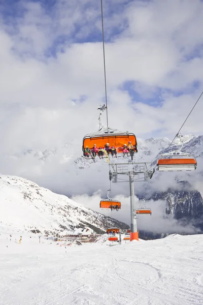Chair ski lift. Solden. Austria — Stock Photo, Image