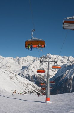 sandalye teleferik. Sölden. Avusturya