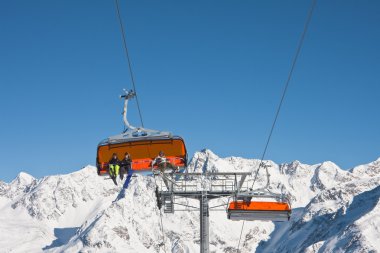 sandalye teleferik. Sölden. Avusturya