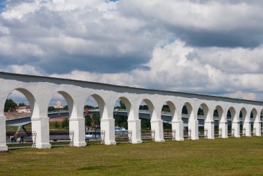 The Arcade of the Yaroslav dvorische in Novgorod the Great. Russ