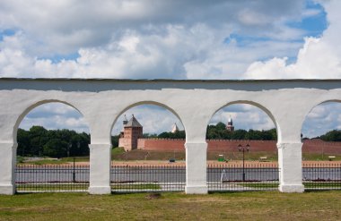 The Arcade of the Yaroslav dvorische in Novgorod the Great. Russ